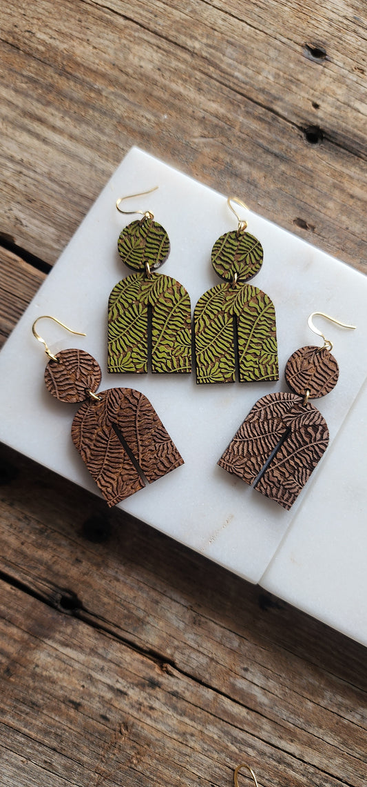 Wooden Vine, Drop Earrings