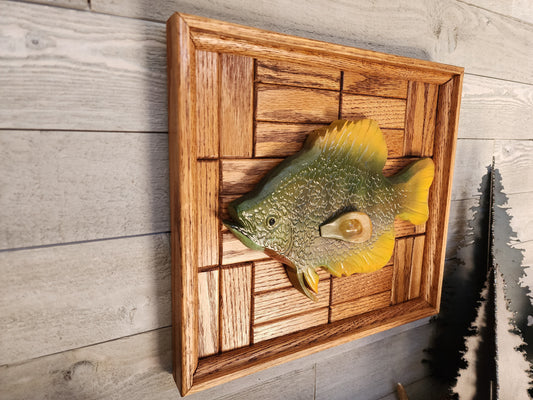 Wood Carved Sunfish, Bluegill Hand Carved, Oak, Lake Fish