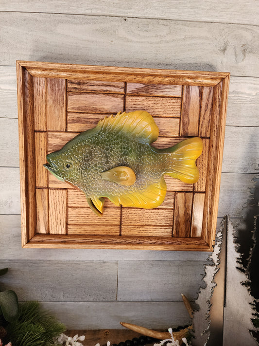 Wood Carved Sunfish, Bluegill Hand Carved, Oak, Lake Fish