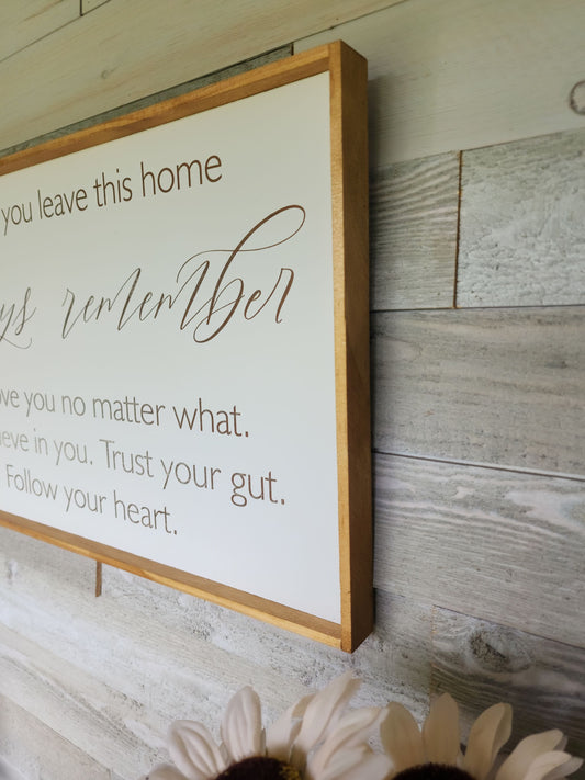 Before You Leave Sign, Home Decor, Neutral Home Sign, Entrance Way Sign, Porch Sign