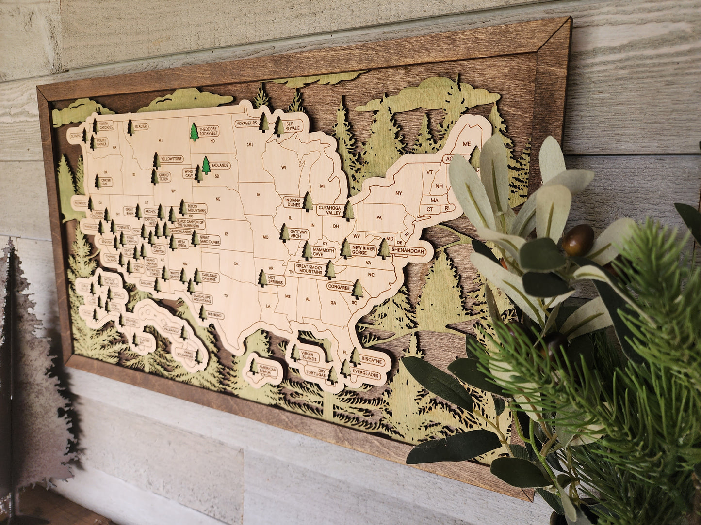National Parks Travel Map, National Parks Marker, US Travel Map, Travel Home Decor