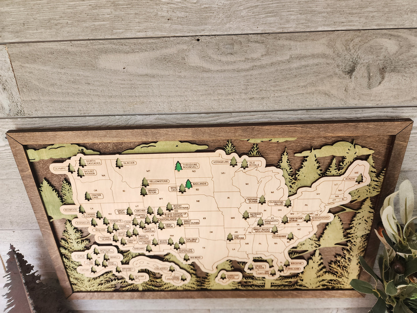National Parks Travel Map, National Parks Marker, US Travel Map, Travel Home Decor
