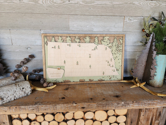 Nebraska State Park Travel Map, MN State Park Tracker Map, Travel Tracker