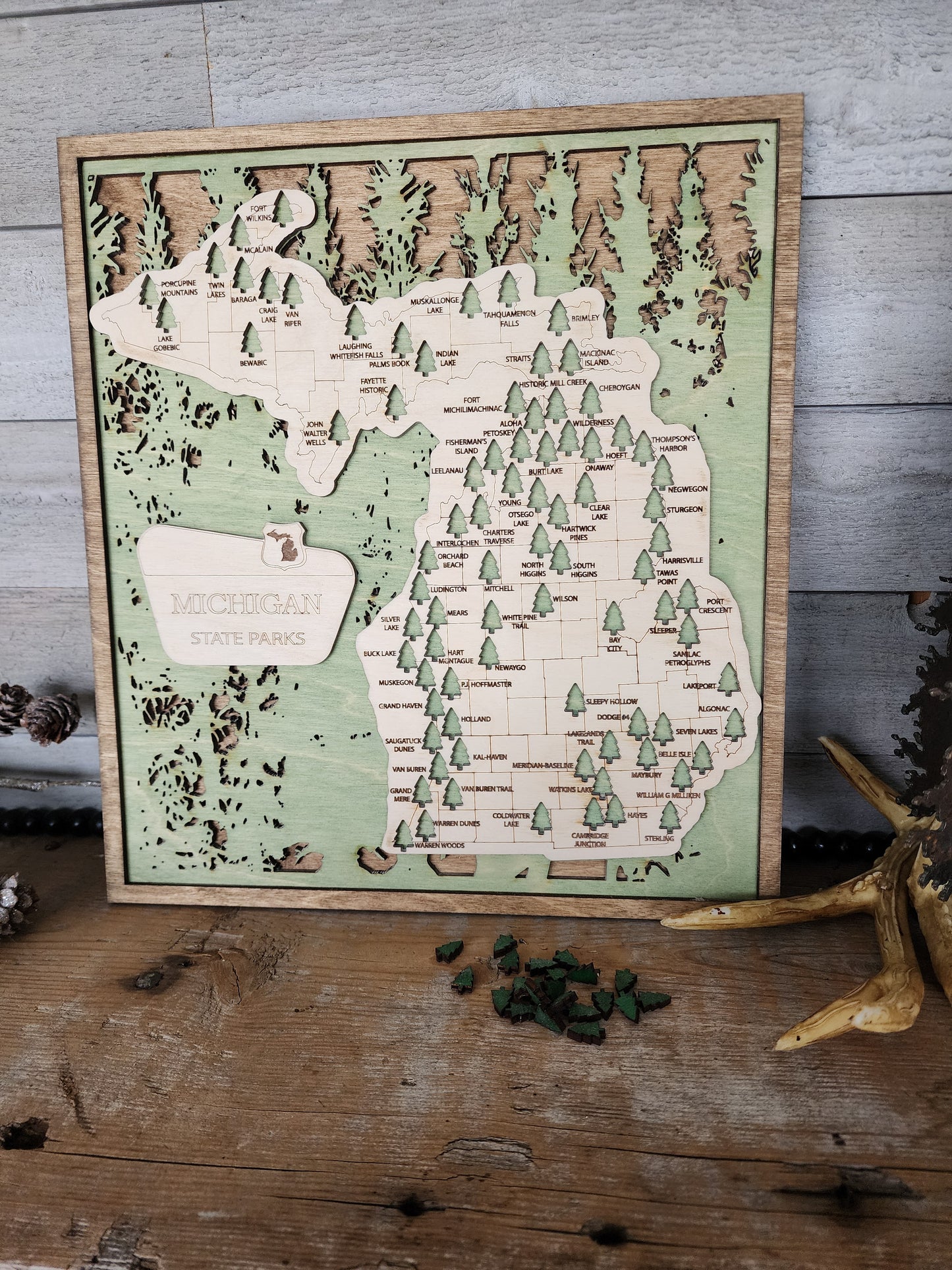 Michigan State Park Travel Map, MN State Park Tracker Map, Travel Tracker