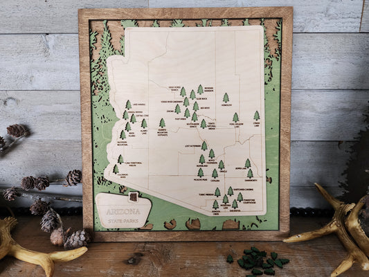 Arizona State Park Travel Map, MN State Park Tracker Map, Travel Tracker