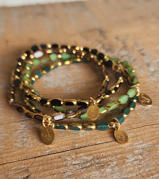 Transparent Glass Bead Bracelet