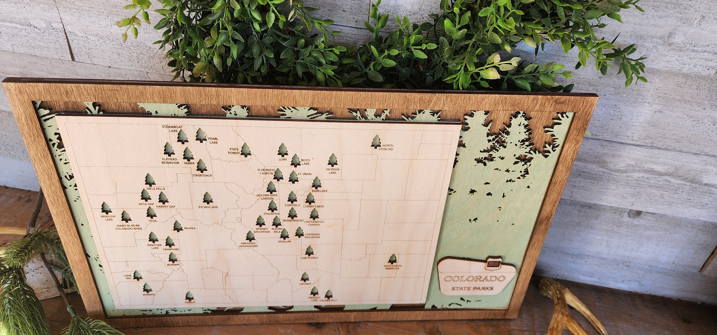 Colorado State Park Travel Map, CO State Park Tracker Map, Travel Tracker