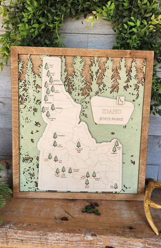 Idaho State Park Travel Map, ID State Park Tracker Map, Travel Tracker