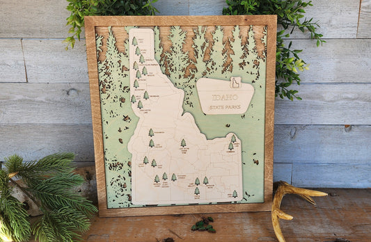 Idaho State Park Travel Map, ID State Park Tracker Map, Travel Tracker