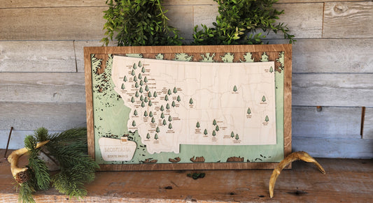 Montana State Park Travel Map, MT State Park Tracker Map, Travel Tracker