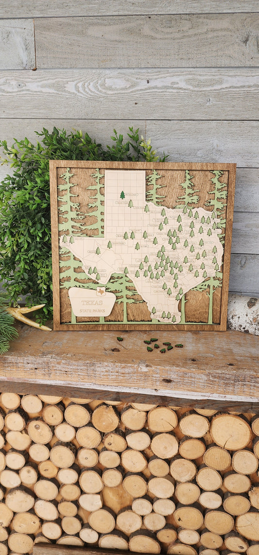 Texas State Park Travel Map, TX State Park Tracker Map, Travel Tracker