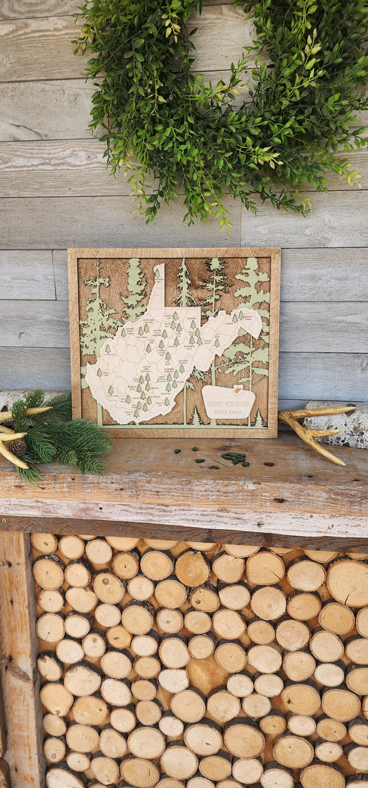West Virginia State Park, West Virginia State Park Travel Map, WV State Park Tracker Map, Travel Tracker, Park Ranger Gifts, Car Games