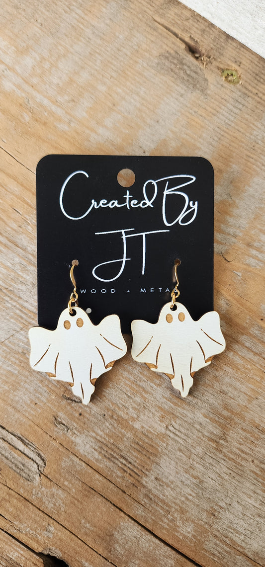 Wood Ghost Earrings
