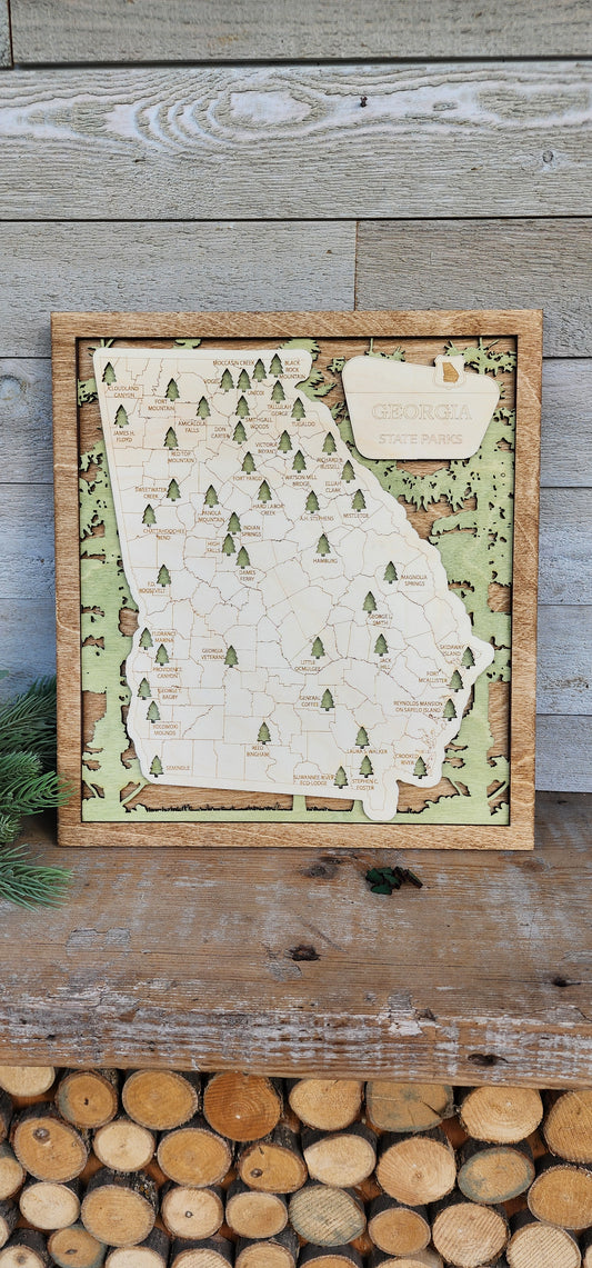 Georgia State Park Travel Map, GA State Park Tracker Map, Travel Tracker