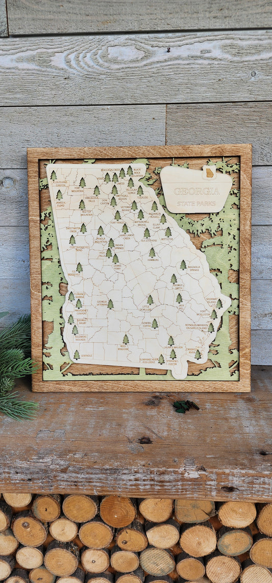 Georgia State Park Travel Map, GA State Park Tracker Map, Travel Tracker