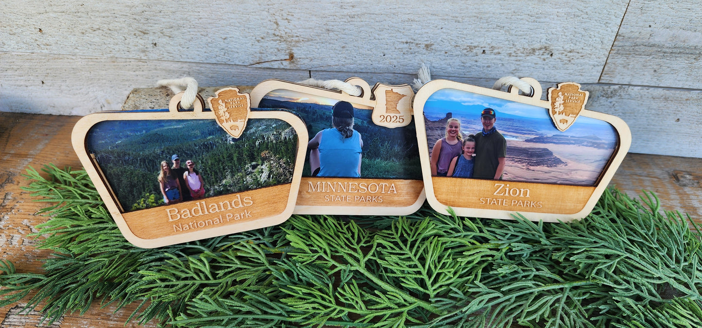 National Park Picture Ornaments, Family Trip Ornaments