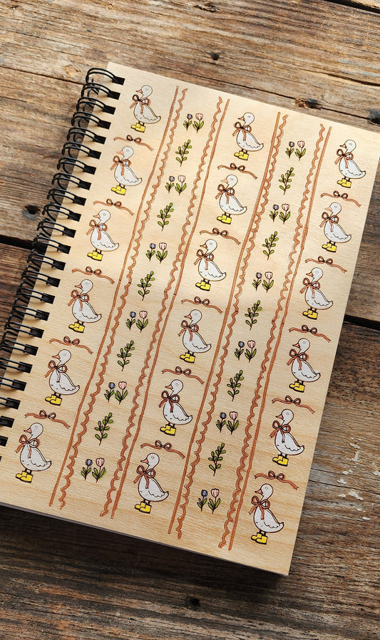 Goose Journal, Travel Notebook, Personalized Notebook, Sketchbook, Spiral Bound, Blank Pages, Dot Grid