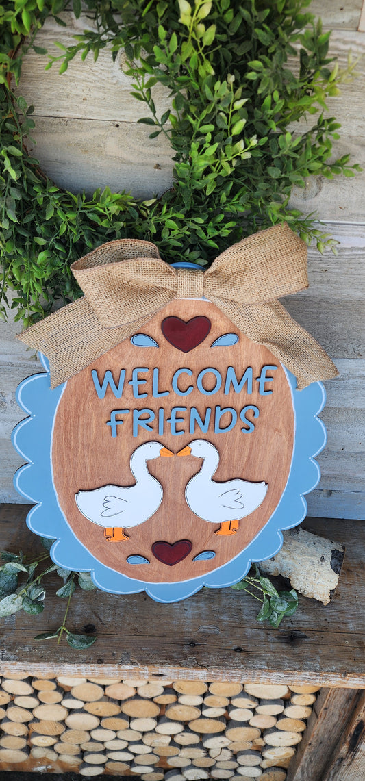 Goose Door hanger, Vintage Home Decor, Vintage Goose, Cottage Core, Grandma Core Home Decor, Welcome Sign