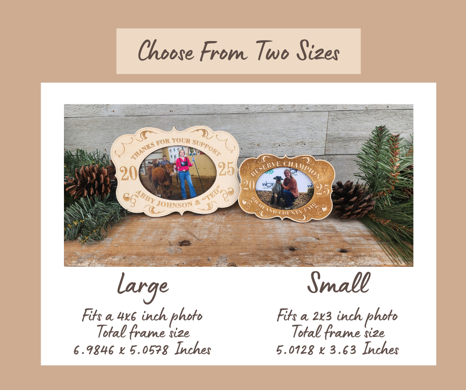 Custom 4-H Award, Show Stock Buyer Thank You, Personalized Wood Belt Buckle Award Frame