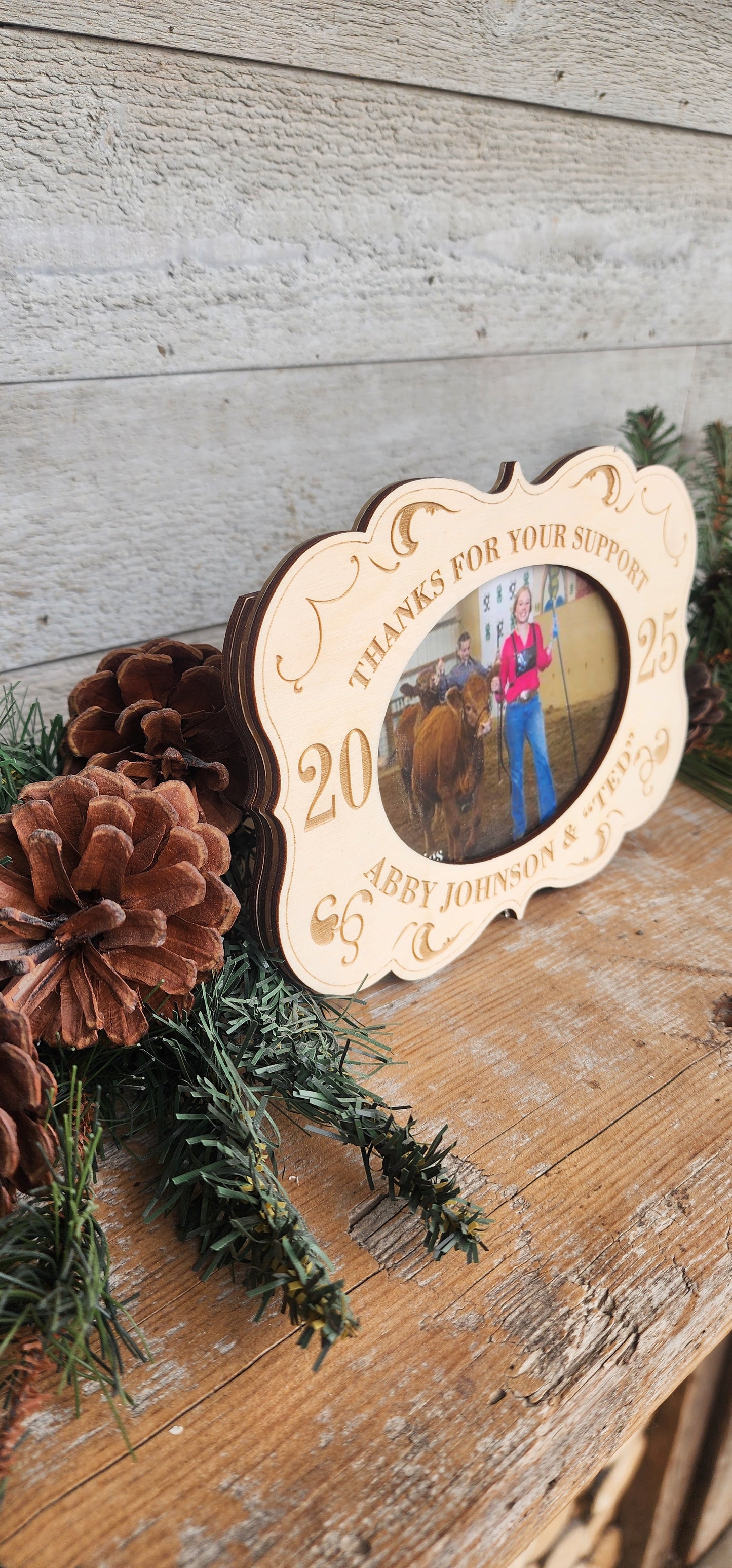 Custom 4-H Award, Show Stock Buyer Thank You, Personalized Wood Belt Buckle Award Frame