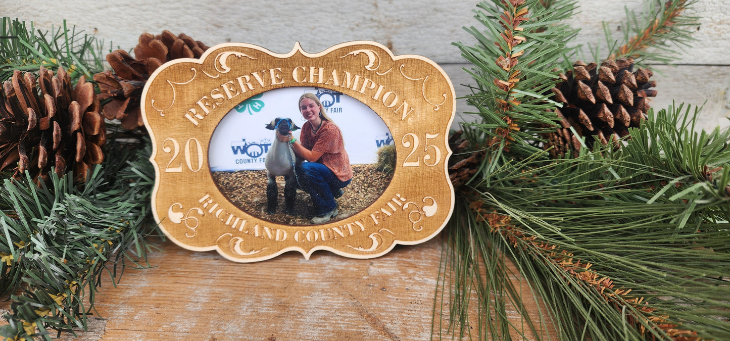 Custom 4-H Award, Show Stock Buyer Thank You, Personalized Wood Belt Buckle Award Frame