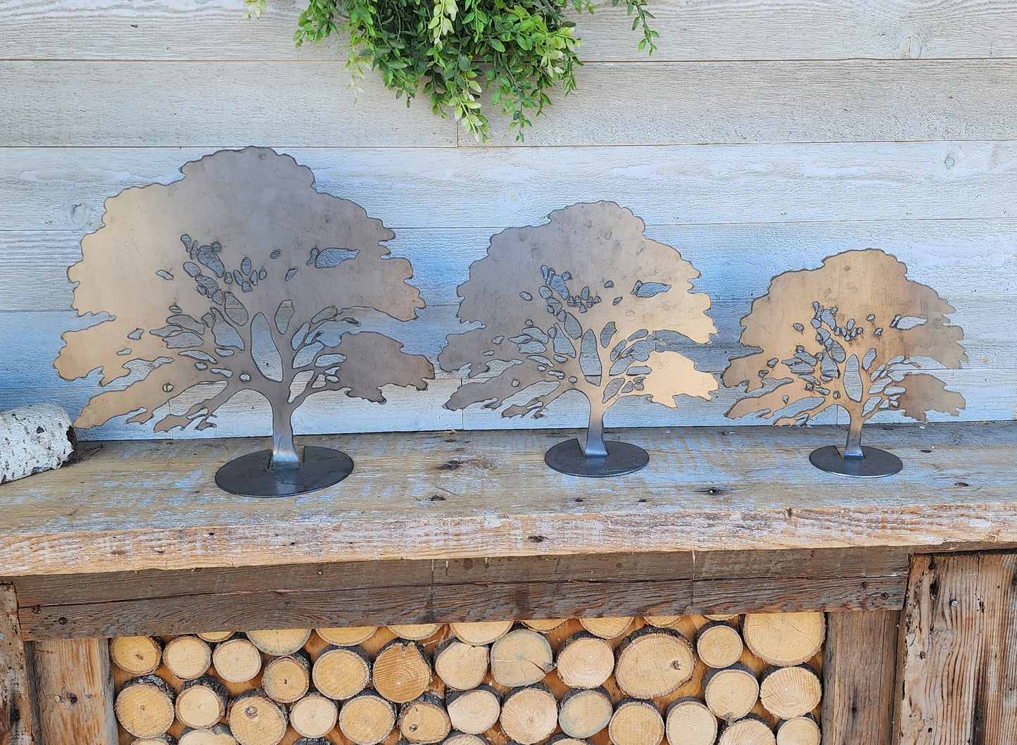 Metal Oak Trees, Farmhouse Metal Decor, Rustic Metal Tree, Fall Home Decor