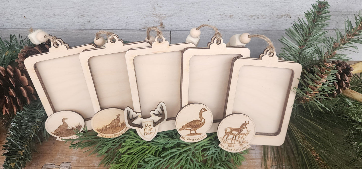 My First Hunting Ornament, Deer, Pheasant, Goose, Duck, Antelope Hunting