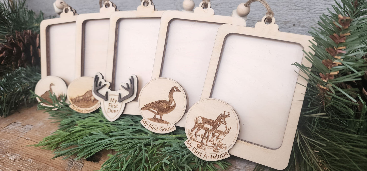 My First Hunting Ornament, Deer, Pheasant, Goose, Duck, Antelope Hunting