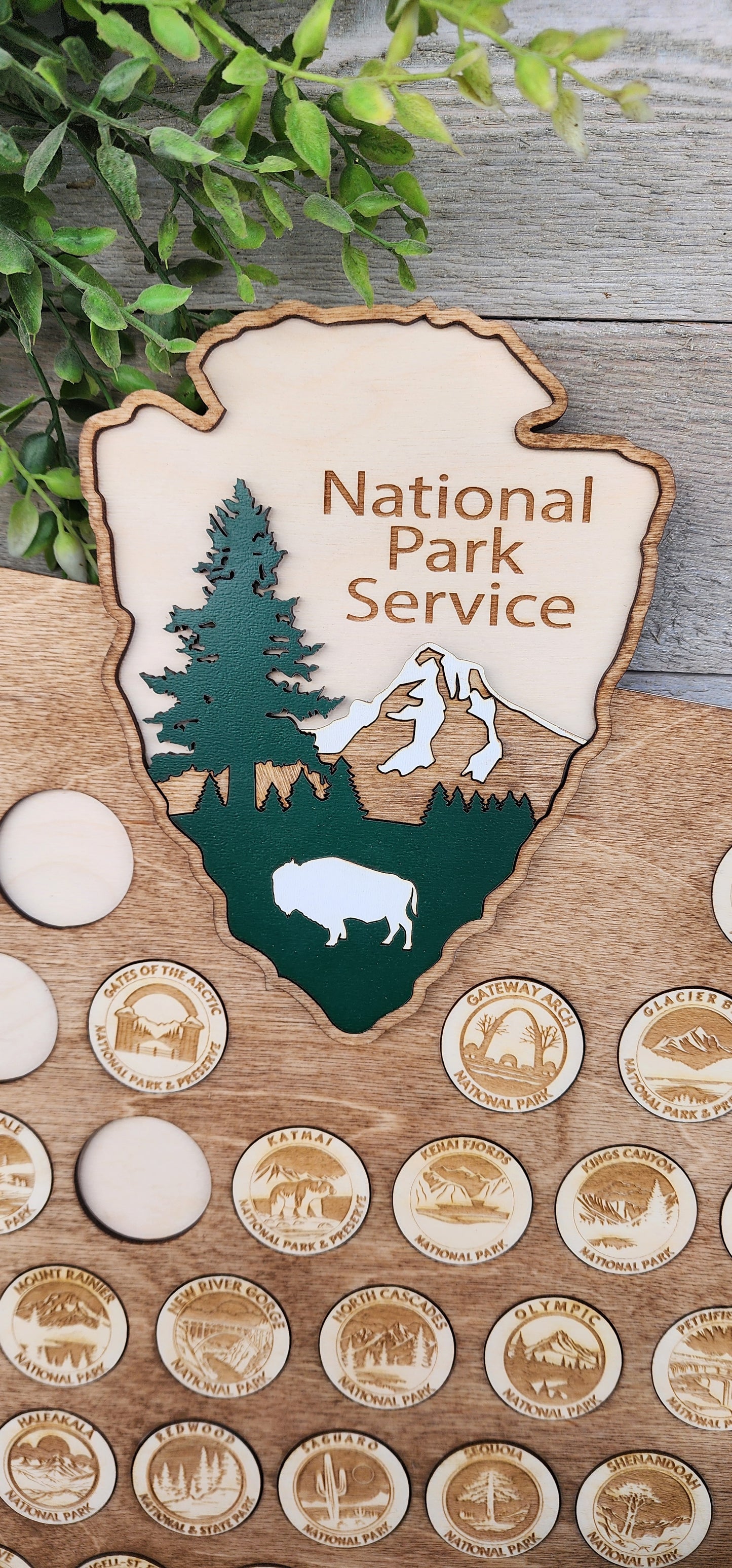 National Park Wooden Coin Tracker, National Parks Travel Tracker, National Parks Marker, US Travel Map, Travel Home Decor