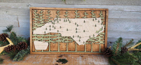 North Carolina State Park Travel Map, NC State Park Tracker Map, Travel Tracker