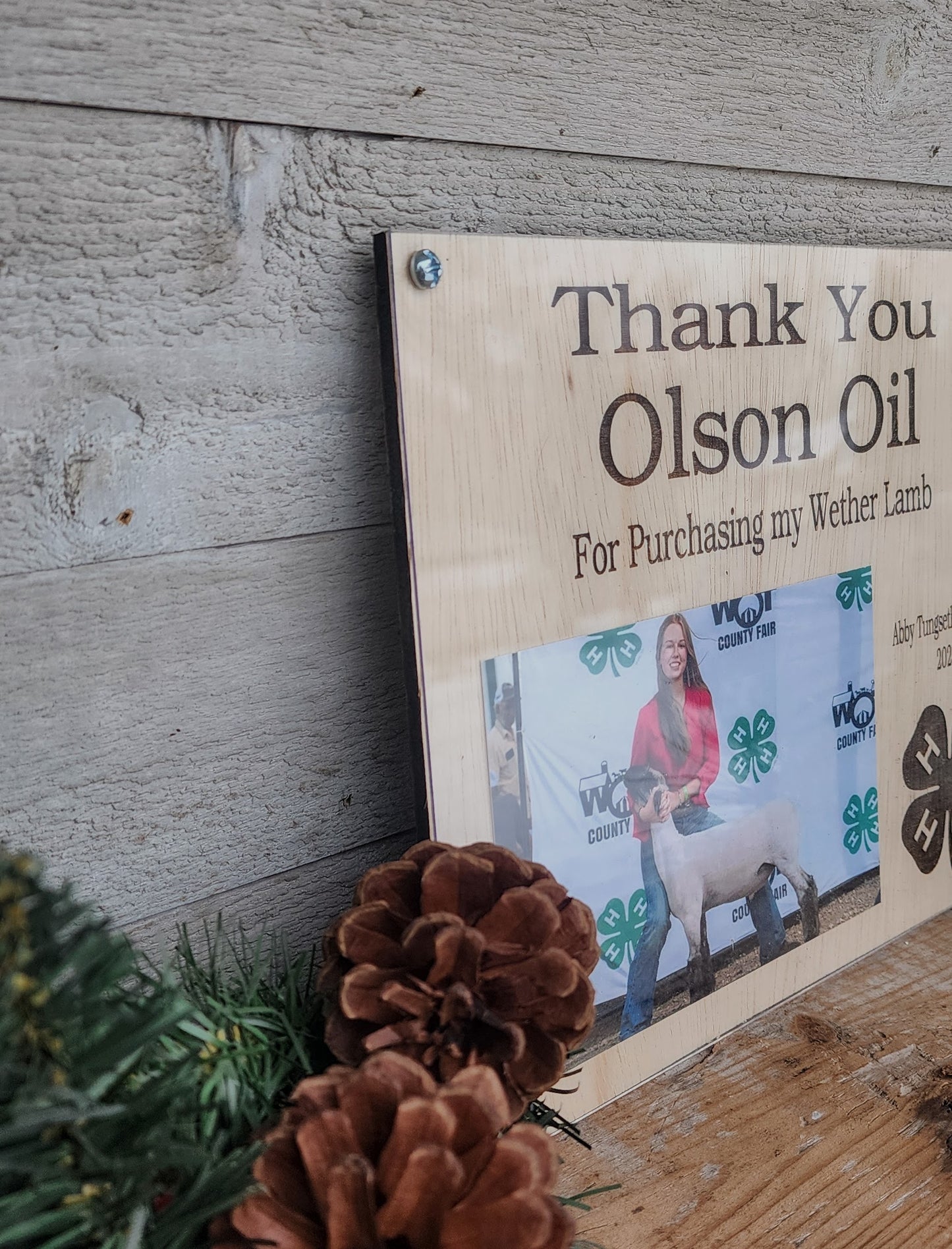 4-H Award Thankyou Plaque