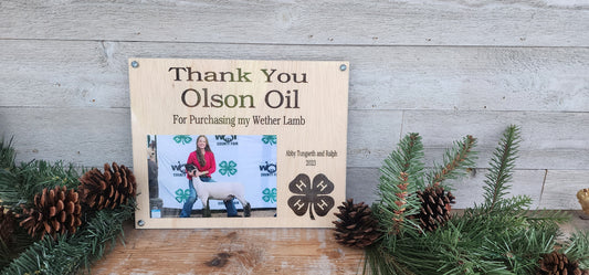 4-H Award Thankyou Plaque