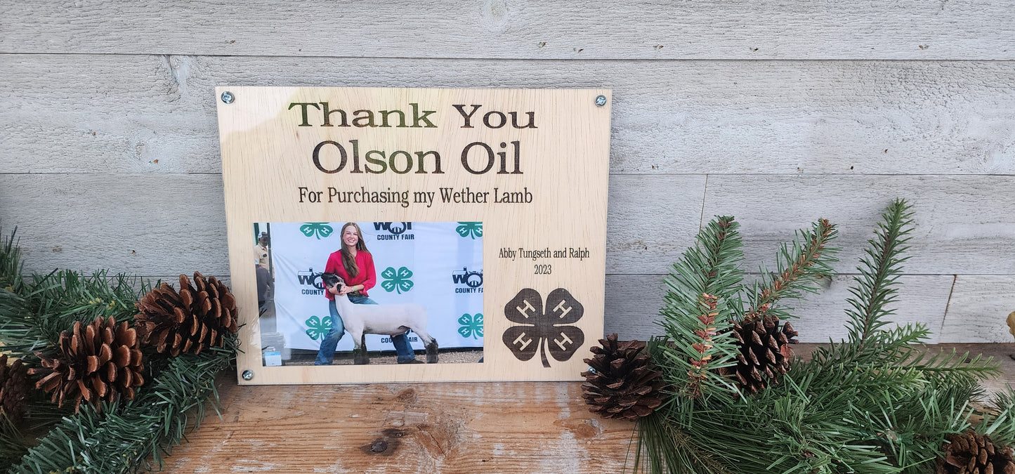 4-H Award Thankyou Plaque