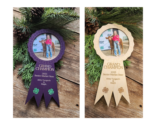 4-H, FFA Grand Champion Ribbon Picture Frame, Show Stock Thank You, Auction Buyer Thank You
