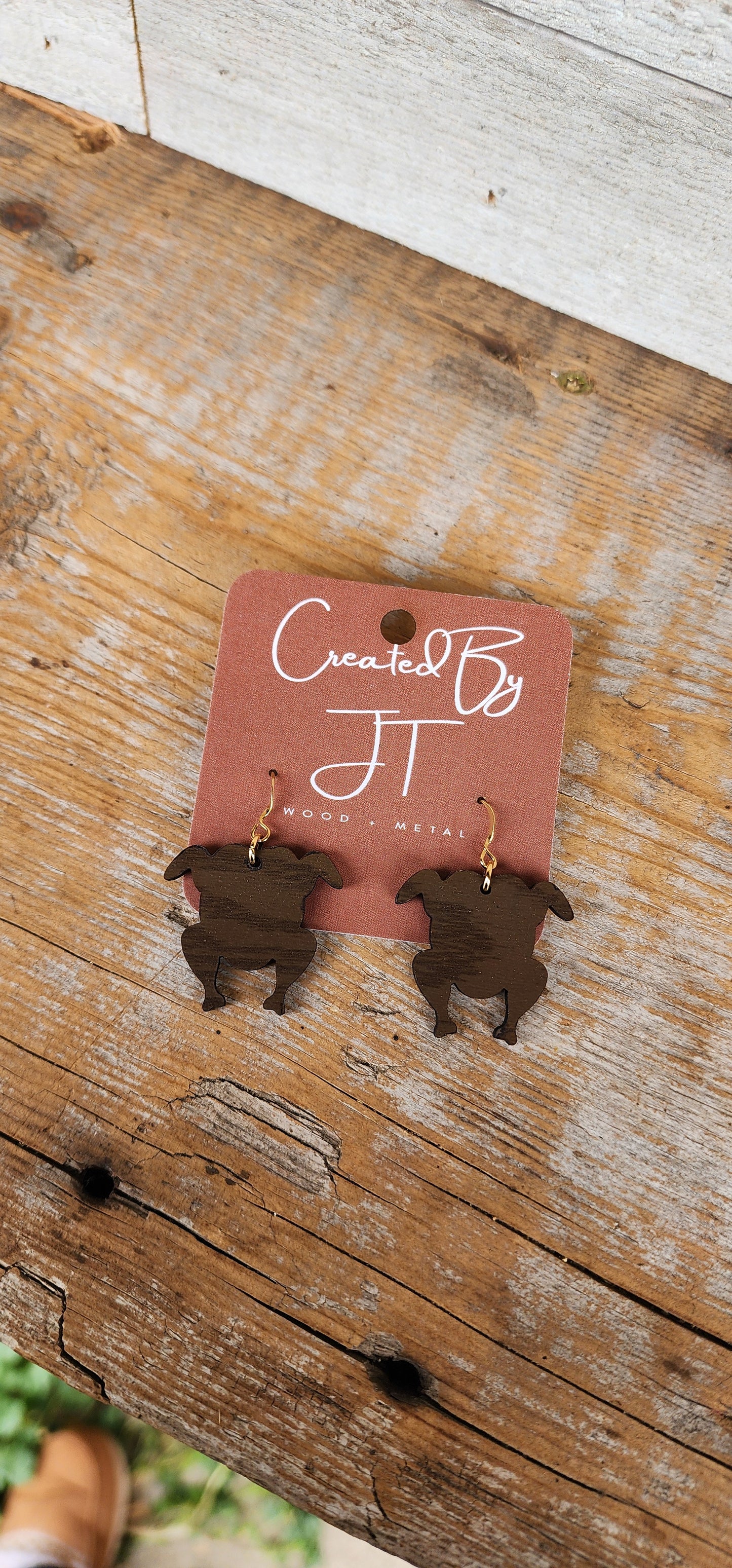 Turkey Earrings, Thanksgiving Earrings, Holiday Earrings, Wood Earrings