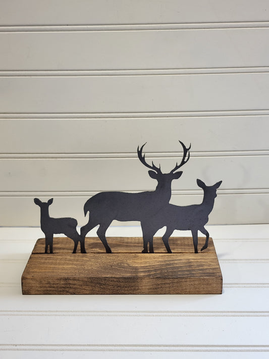 Metal Deer Family, Man Cave Decor, Father's Day, Deer Art, Family of Deer
