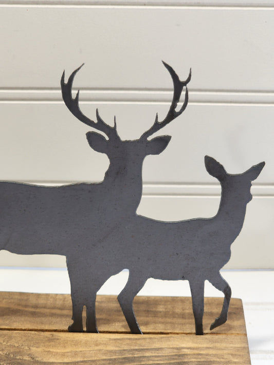 Metal Deer Family, Man Cave Decor, Father's Day, Deer Art, Family of Deer