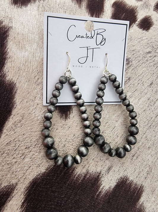 Faux Navajo Pearl Teardrop Earrings