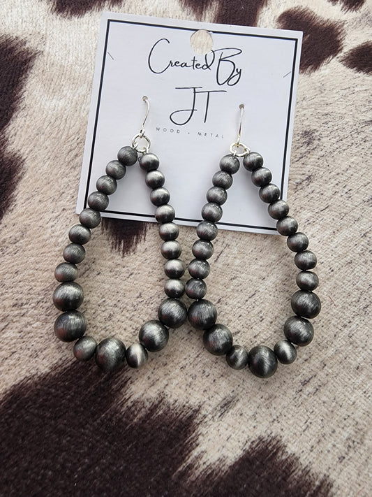 Faux Navajo Pearl Teardrop Earrings