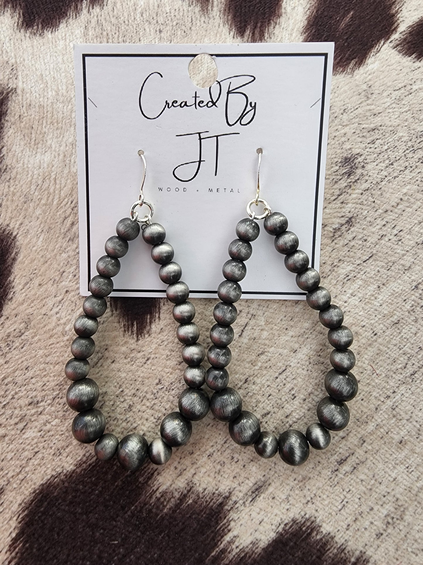 Faux Navajo Pearl Teardrop Earrings