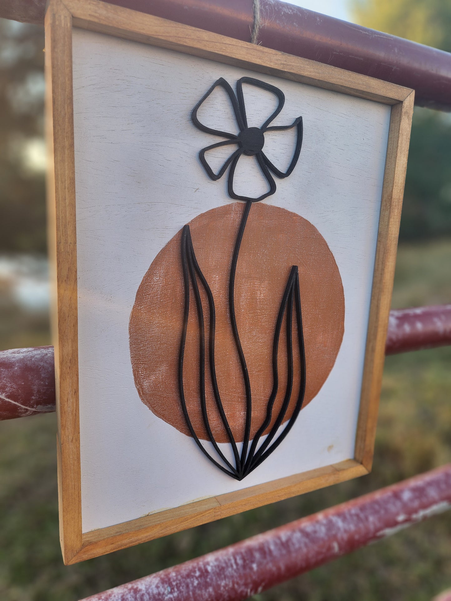 Wood Flower Wall Art, Boho Wall Decor, Leaf Wood Wall Art