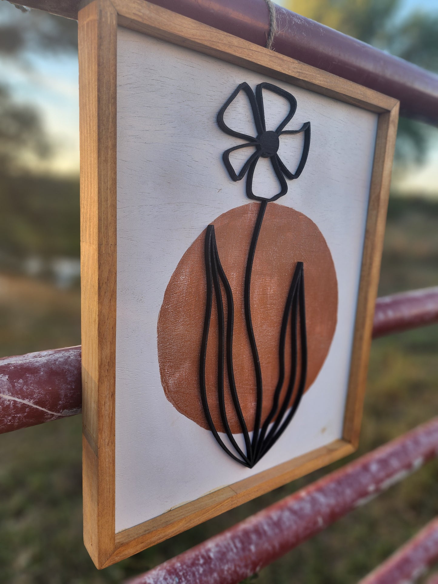Wood Flower Wall Art, Boho Wall Decor, Leaf Wood Wall Art