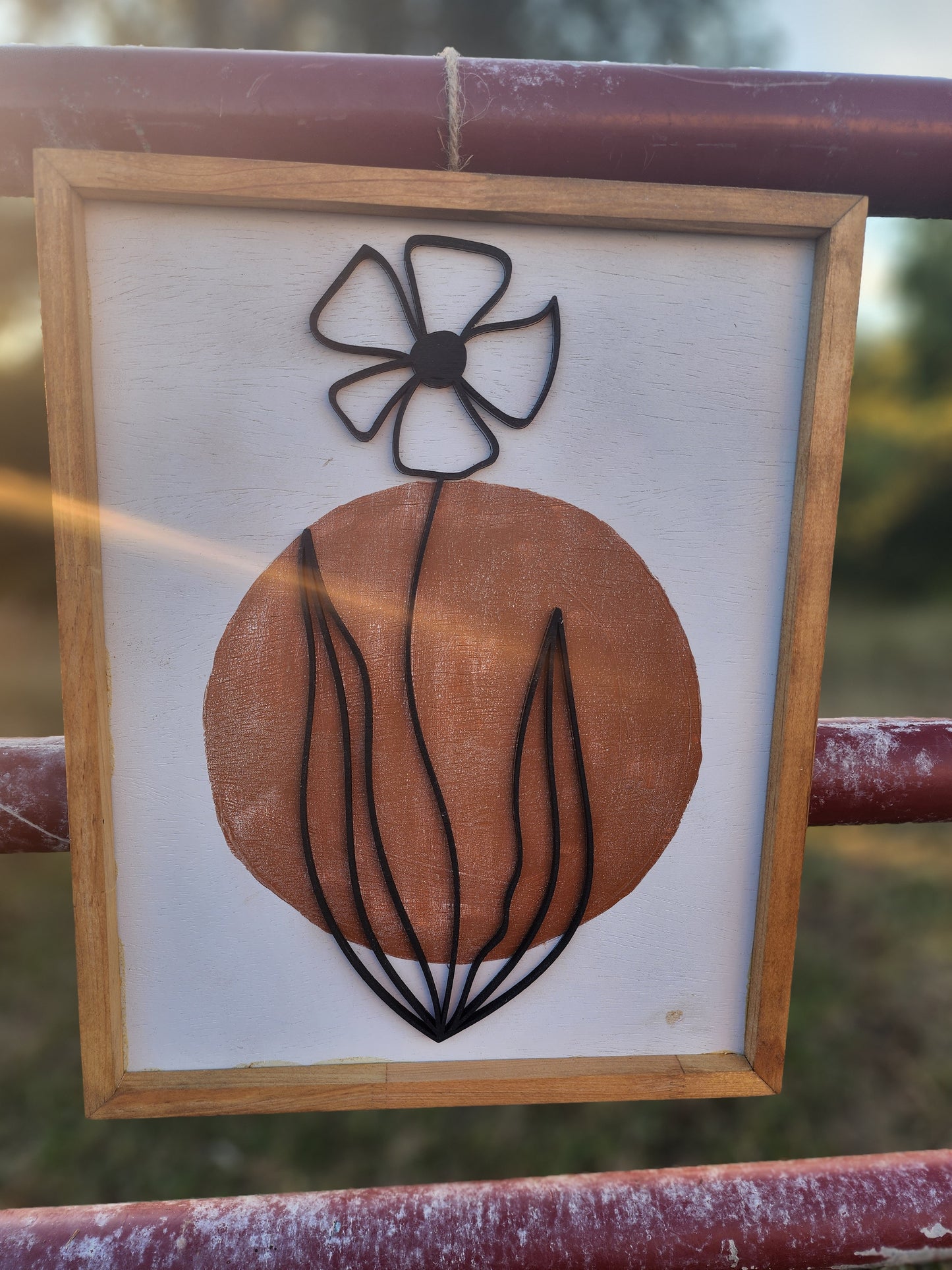 Wood Flower Wall Art, Boho Wall Decor, Leaf Wood Wall Art
