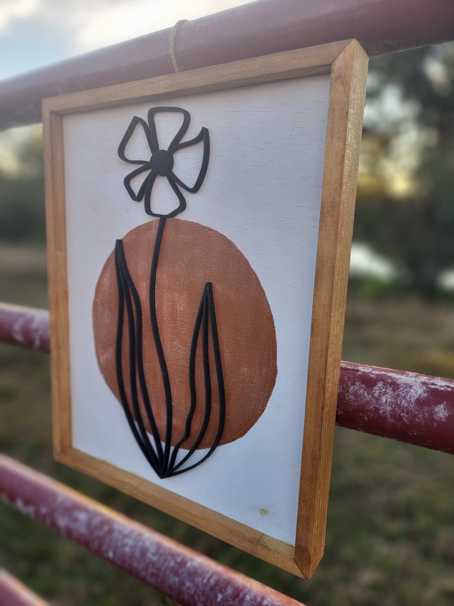 Wood Flower Wall Art, Boho Wall Decor, Leaf Wood Wall Art