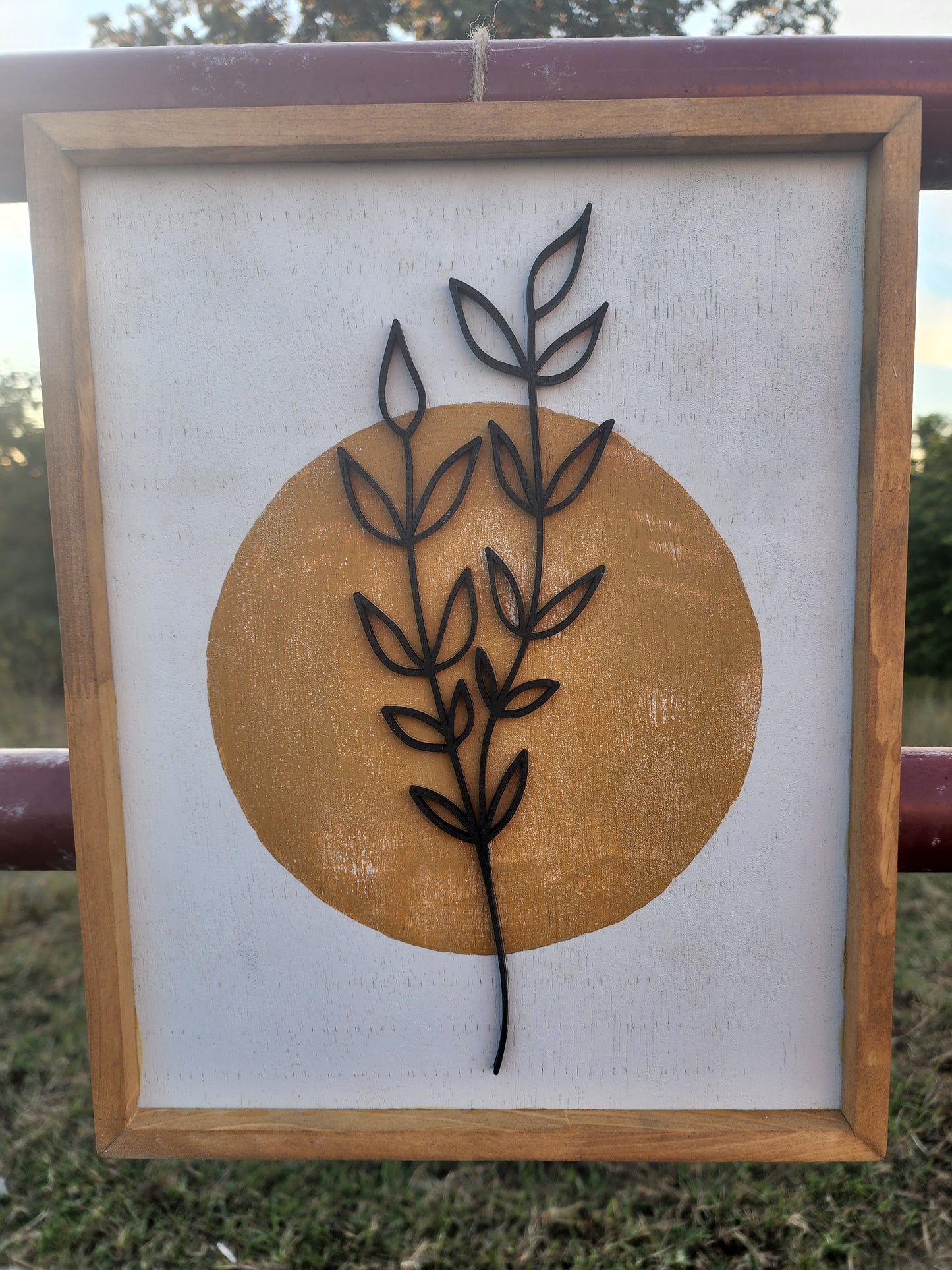 Wood Flower Wall Art, Boho Wall Decor, Leaf Wood Wall Art