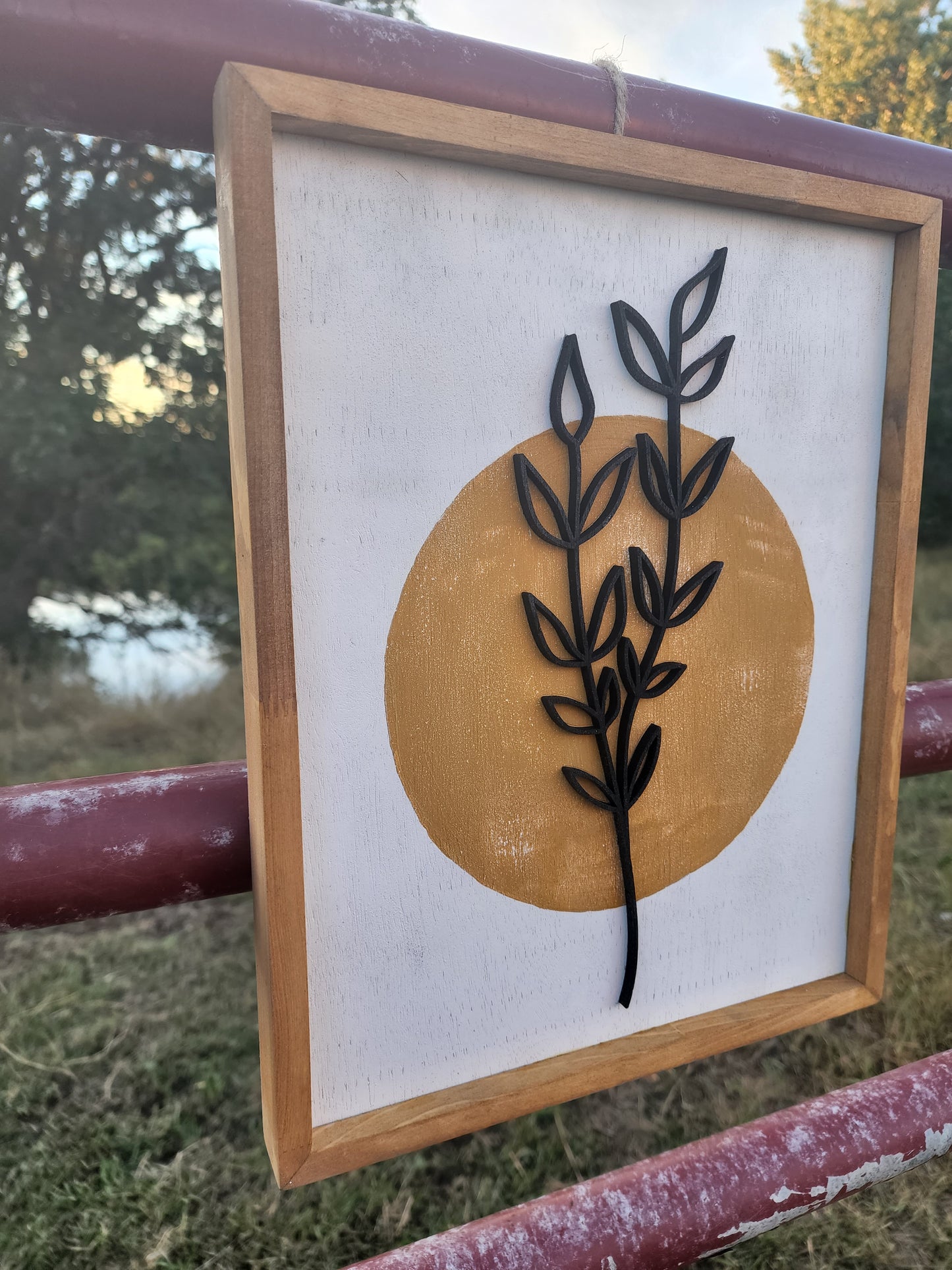 Wood Flower Wall Art, Boho Wall Decor, Leaf Wood Wall Art
