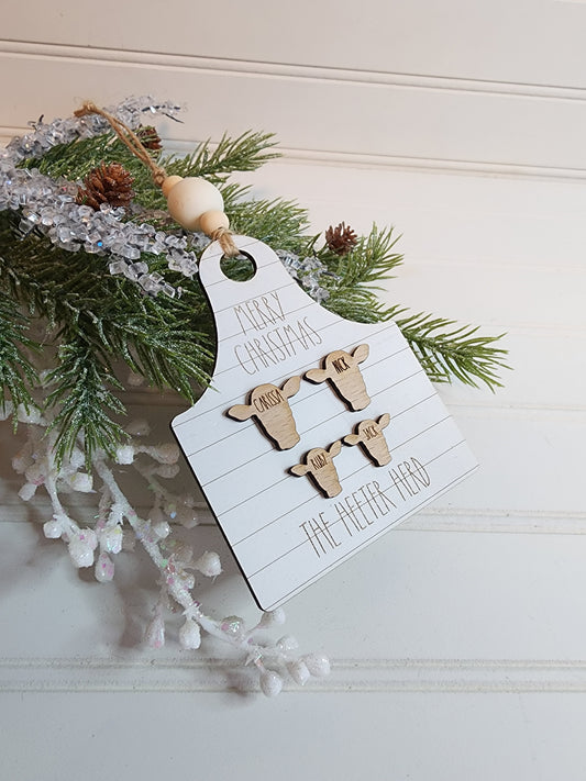 Cattle Tag Family Christmas, Shiplap Cattle Tag Ornament, Personalized Cattle Tag Ornament, Cow Tag Ornament, Ear Tag Ornament