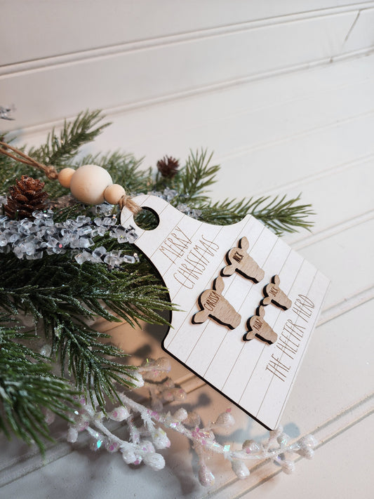 Cattle Tag Family Christmas, Shiplap Cattle Tag Ornament, Personalized Cattle Tag Ornament, Cow Tag Ornament, Ear Tag Ornament