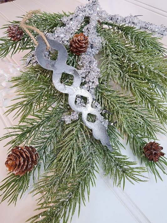 Metal Icicle Ornament, Icicle Christmas Ornament, Boho Ornament, Farmhouse Ornament