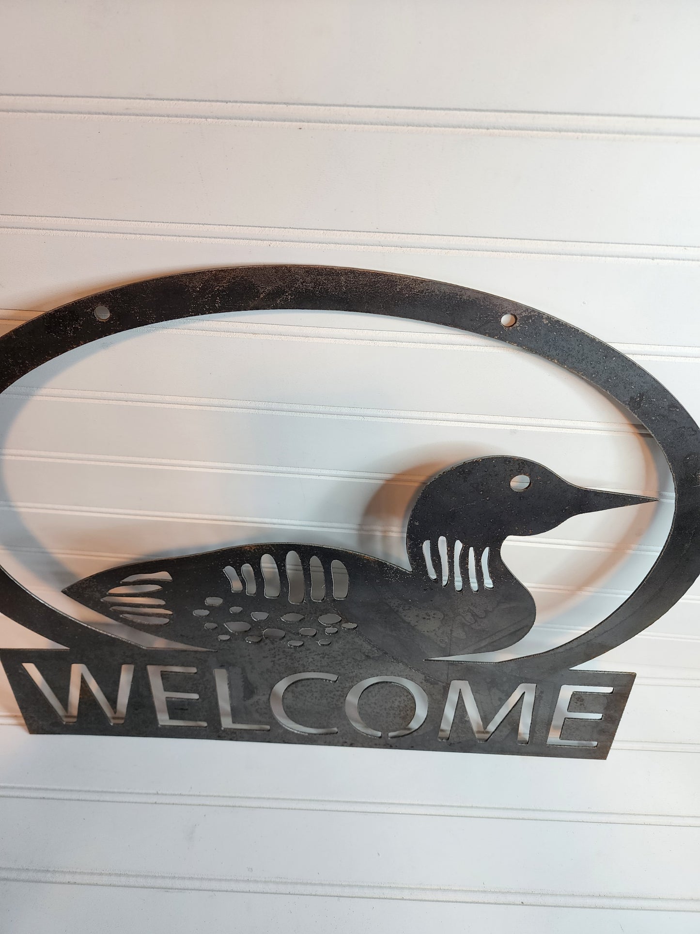 Metal Loon Welsome Sign, Lake Decor, Lake Life, Swimming Loon